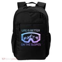 Life Is Better On The Slopes Ski Snowboard Snowmobile Skiing Gift Backpack thumb 0