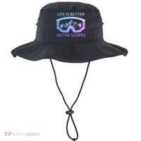 Life Is Better On The Slopes Ski Snowboard Snowmobile Skiing Gift Bucket Hat thumb 0