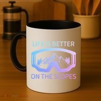 Life Is Better On The Slopes Ski Snowboard Snowmobile Skiing Gift Coffee Mug thumb 4