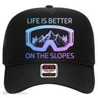 Life Is Better On The Slopes Ski Snowboard Snowmobile Skiing Gift Hat thumb 0