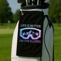 Life Is Better On The Slopes Ski Snowboard Snowmobile Skiing Gift Golf Towel thumb 2