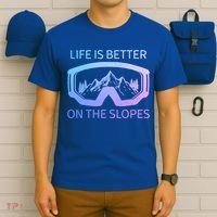 Life Is Better On The Slopes Ski Snowboard Snowmobile Skiing Gift T-Shirt thumb 6