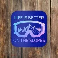 Life Is Better On The Slopes Ski Snowboard Snowmobile Skiing Gift Coaster thumb 0