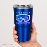 Life Is Better On The Slopes Ski Snowboard Snowmobile Skiing Gift Tumbler thumb 2