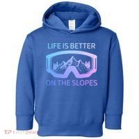 Life Is Better On The Slopes Ski Snowboard Snowmobile Skiing Gift Toddler Hoodie thumb 0