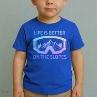 Life Is Better On The Slopes Ski Snowboard Snowmobile Skiing Gift Toddler T-Shirt thumb 2