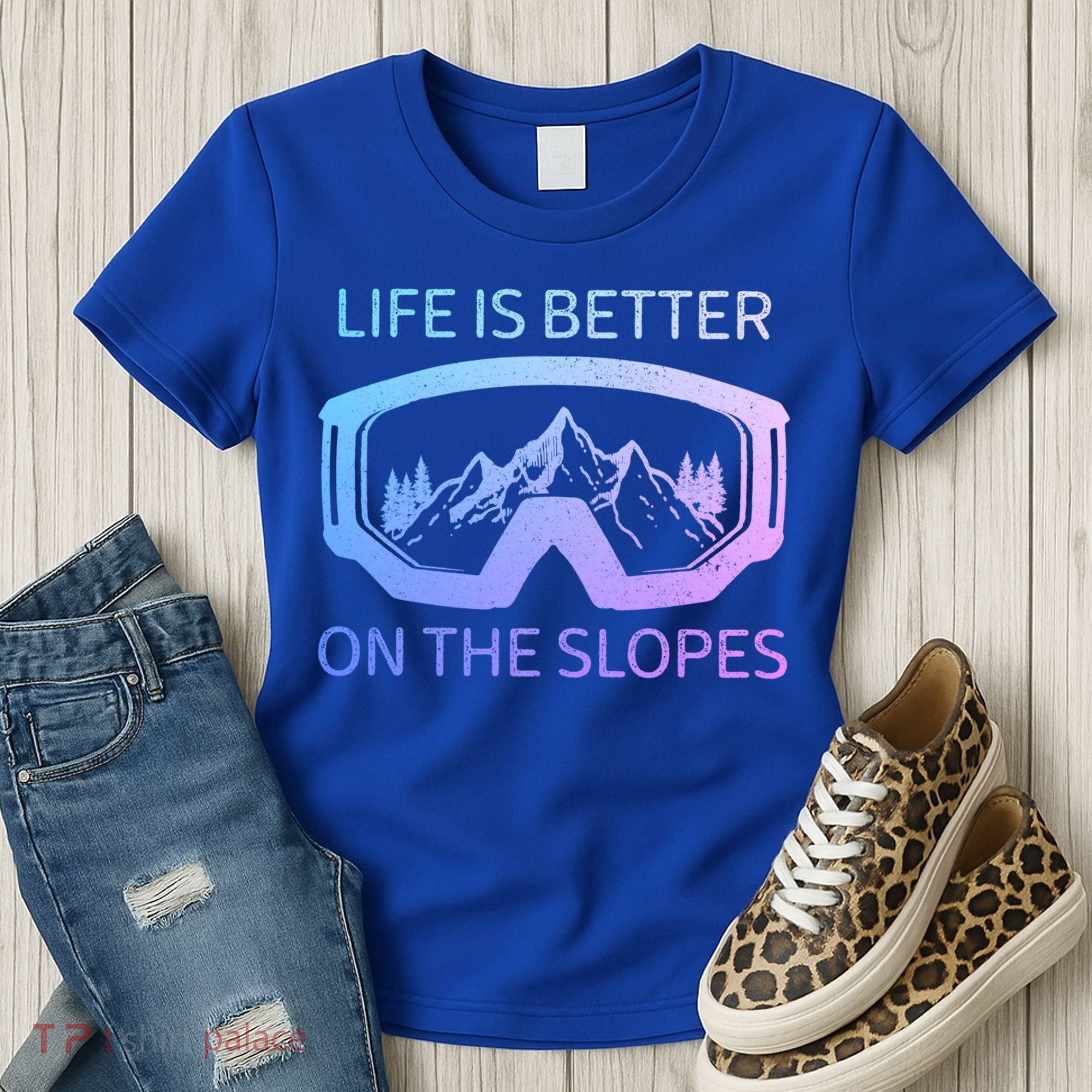 Life Is Better On The Slopes Ski Snowboard Snowmobile Skiing Gift Women's T-Shirt