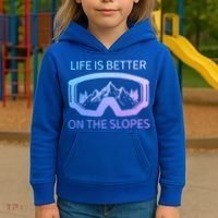 Life Is Better On The Slopes Ski Snowboard Snowmobile Skiing Gift Kids Hoodie thumb 3
