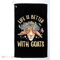 Life Is Better With Goats For Goat Whisperer Goat Gift Golf Towel thumb 0
