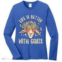 Life Is Better With Goats For Goat Whisperer Goat Gift Women's Long Sleeve Shirt thumb 0