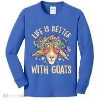 Life Is Better With Goats For Goat Whisperer Goat Gift Kids Long Sleeve Shirt thumb 0