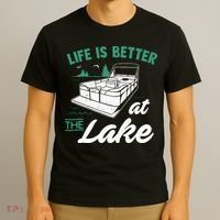 Life Is Better At The Lake Pontoon Boat T-Shirt thumb 3