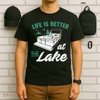 Life Is Better At The Lake Pontoon Boat T-Shirt thumb 6