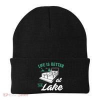 Life Is Better At The Lake Pontoon Boat Beanie thumb 0