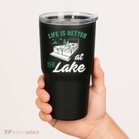 Life Is Better At The Lake Pontoon Boat Tumbler thumb 2