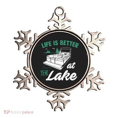Life Is Better At The Lake Pontoon Boat Ornament