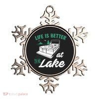 Life Is Better At The Lake Pontoon Boat Ornament thumb 0