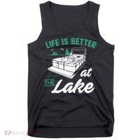 Life Is Better At The Lake Pontoon Boat Tank Top thumb 0