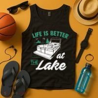 Life Is Better At The Lake Pontoon Boat Tank Top thumb 4