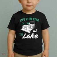 Life Is Better At The Lake Pontoon Boat Toddler T-Shirt thumb 2