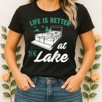 Life Is Better At The Lake Pontoon Boat Women's T-Shirt thumb 2