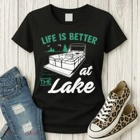 Life Is Better At The Lake Pontoon Boat Women's T-Shirt thumb 3