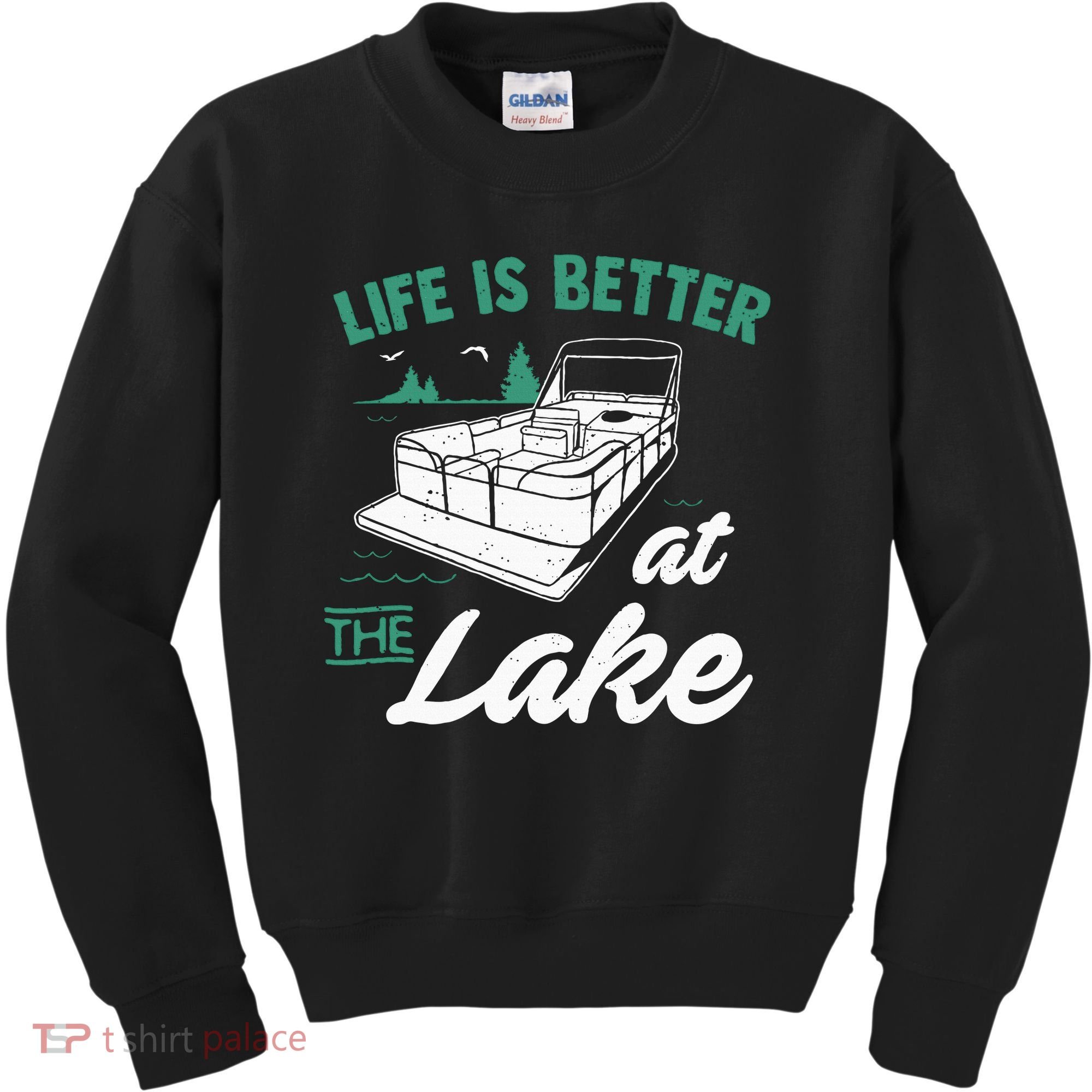Life Is Better At The Lake Pontoon Boat Kids Sweatshirt