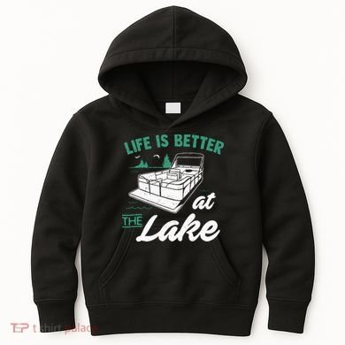 Life Is Better At The Lake Pontoon Boat Kids Hoodie