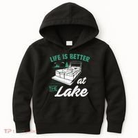 Life Is Better At The Lake Pontoon Boat Kids Hoodie thumb 0
