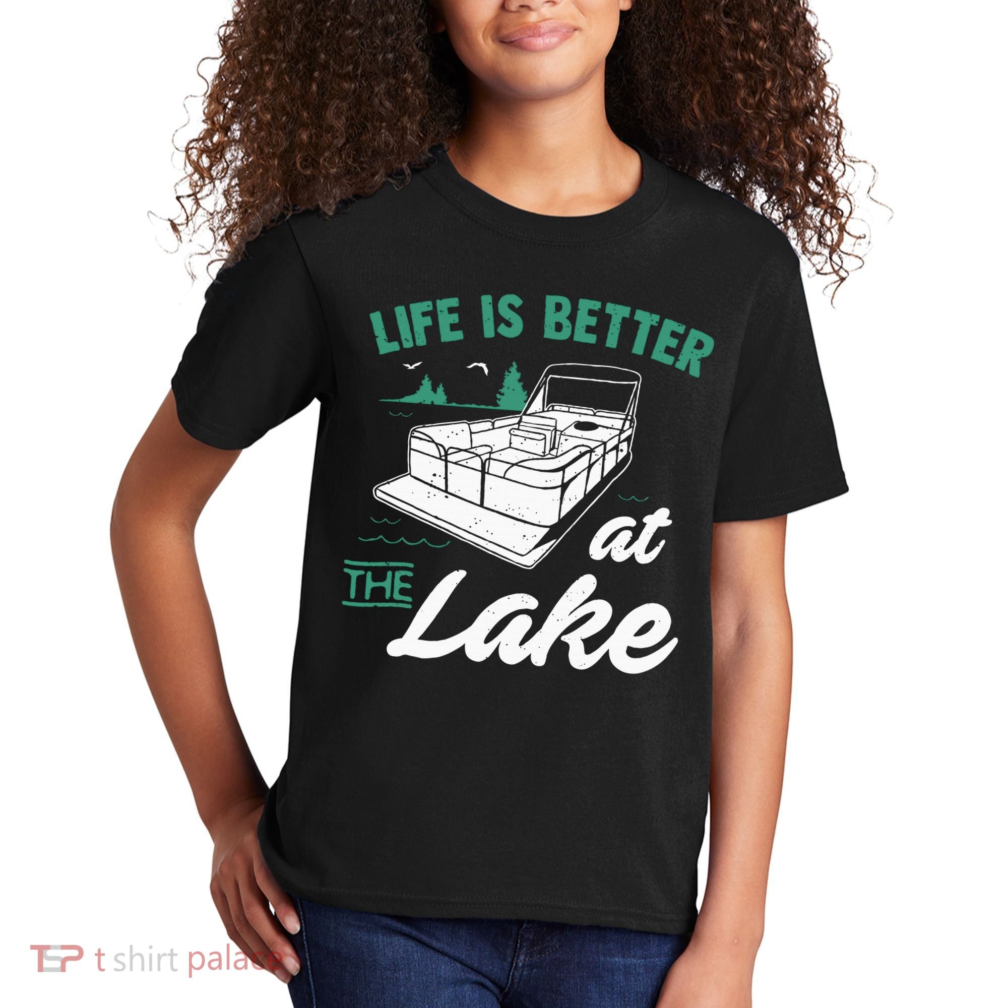 Life Is Better At The Lake Pontoon Boat Kids T-Shirt