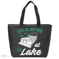 Life Is Better At The Lake Pontoon Boat Tote Bag thumb 0