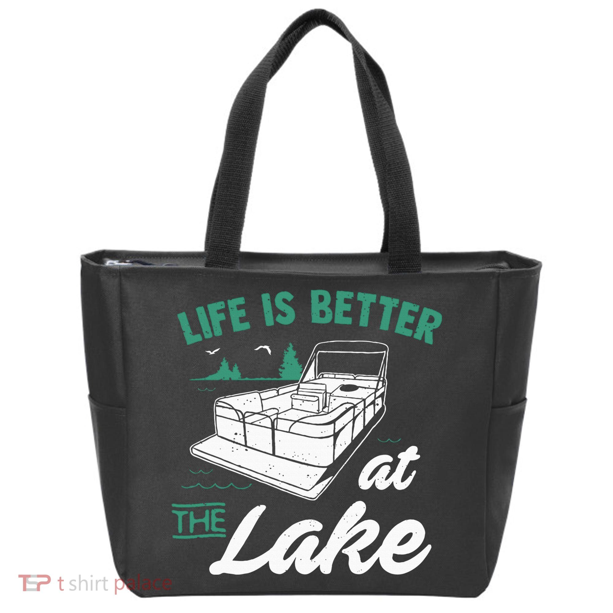 Life Is Better At The Lake Pontoon Boat Tote Bag