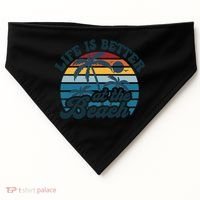 Life Is Better At The Beach Girls Trip Summer Vacation Retro Great Gift USA-Made Doggie Bandana thumb 0