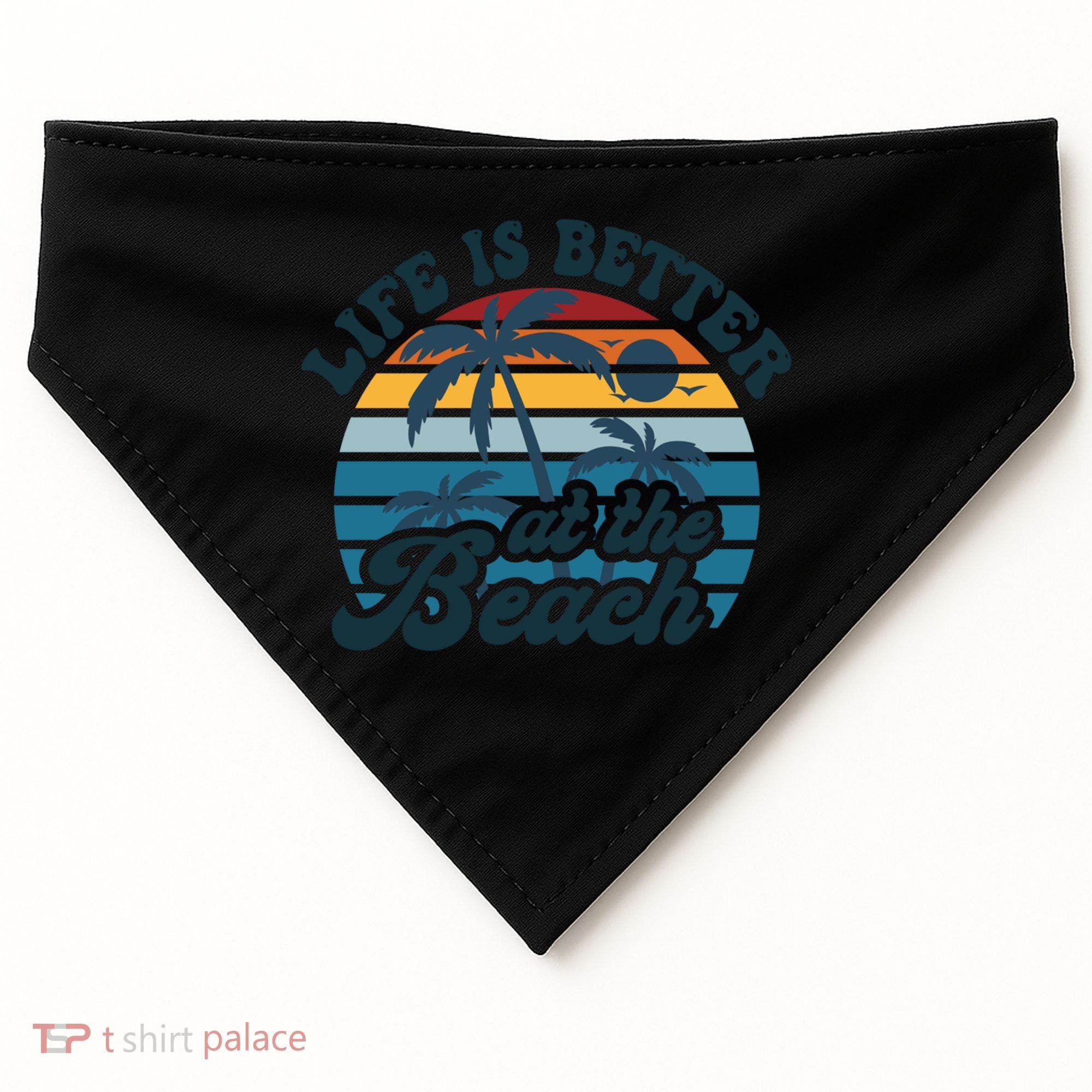 Life Is Better At The Beach Girls Trip Summer Vacation Retro Great Gift USA-Made Doggie Bandana