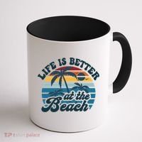 Life Is Better At The Beach Girls Trip Summer Vacation Retro Great Gift Coffee Mug thumb 1