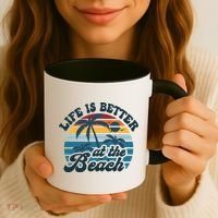 Life Is Better At The Beach Girls Trip Summer Vacation Retro Great Gift Coffee Mug thumb 3