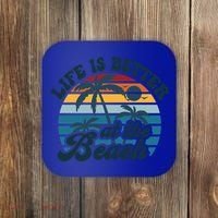 Life Is Better At The Beach Girls Trip Summer Vacation Retro Great Gift Coaster thumb 0