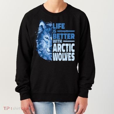 Life Is Better With Arctic Wolves Retro Arctic Wolf Gift Women's Sweatshirt