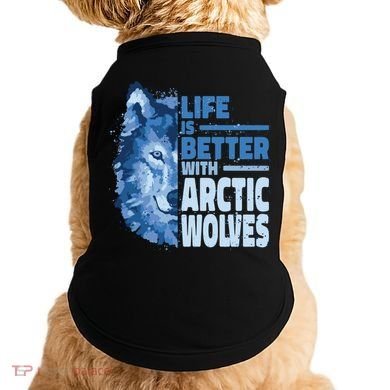 Life Is Better With Arctic Wolves Retro Arctic Wolf Gift Doggie Tank