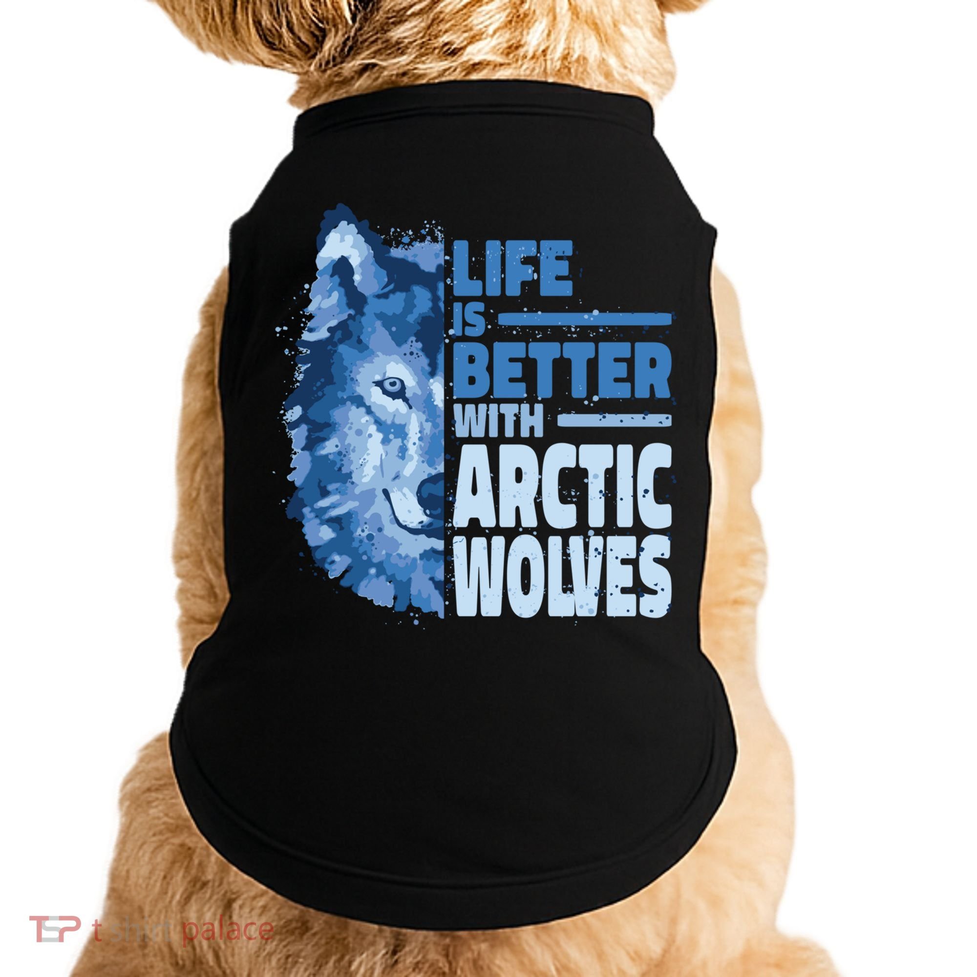 Life Is Better With Arctic Wolves Retro Arctic Wolf Gift Doggie Tank