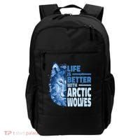 Life Is Better With Arctic Wolves Retro Arctic Wolf Gift Backpack thumb 0