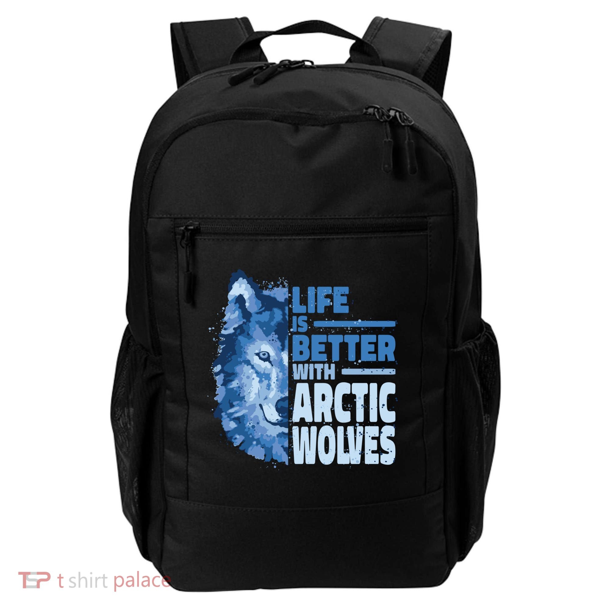 Life Is Better With Arctic Wolves Retro Arctic Wolf Gift Backpack