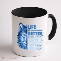 Life Is Better With Arctic Wolves Retro Arctic Wolf Gift Coffee Mug thumb 1