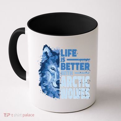 Life Is Better With Arctic Wolves Retro Arctic Wolf Gift Coffee Mug