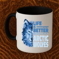 Life Is Better With Arctic Wolves Retro Arctic Wolf Gift Coffee Mug thumb 2