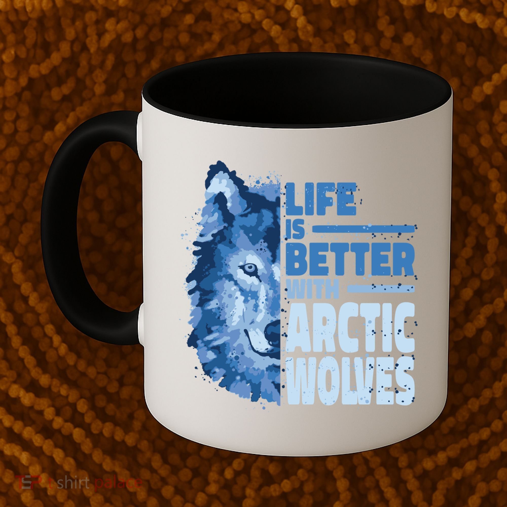 Life Is Better With Arctic Wolves Retro Arctic Wolf Gift Coffee Mug