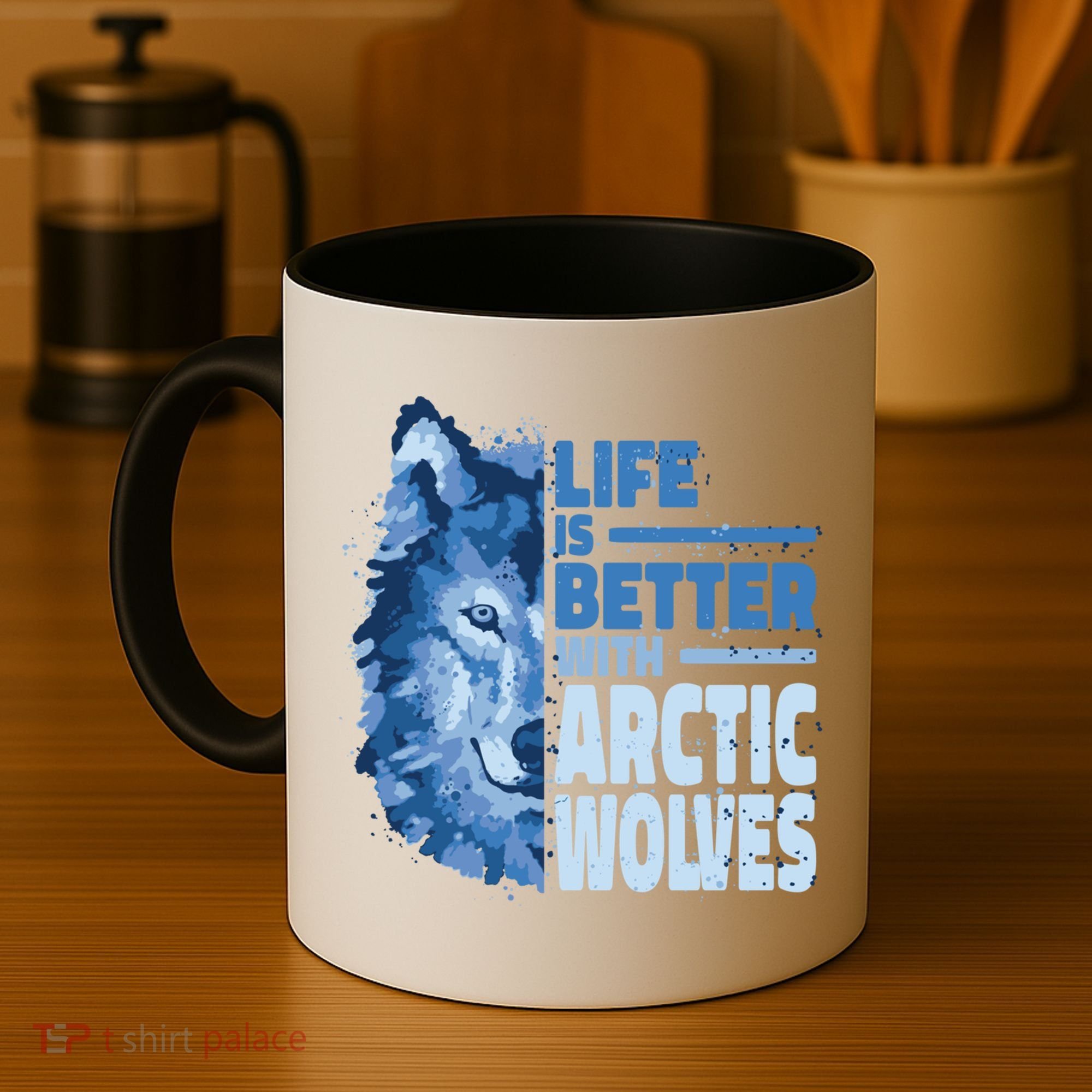 Life Is Better With Arctic Wolves Retro Arctic Wolf Gift Coffee Mug