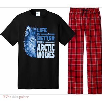 Life Is Better With Arctic Wolves Retro Arctic Wolf Gift Pajama Set