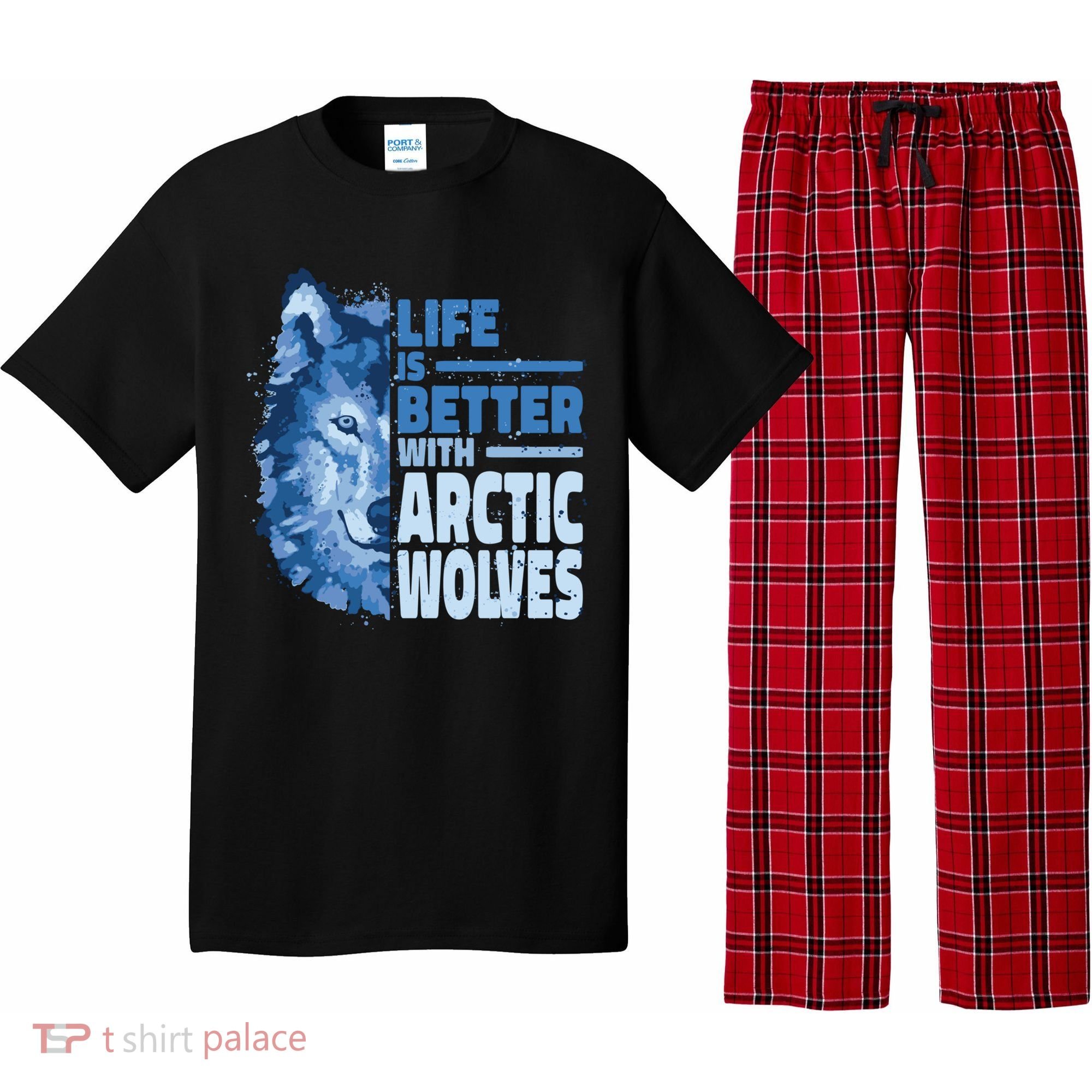 Life Is Better With Arctic Wolves Retro Arctic Wolf Gift Pajama Set
