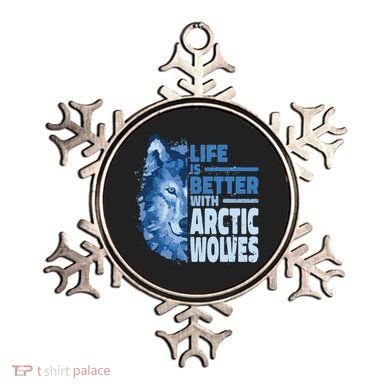 Life Is Better With Arctic Wolves Retro Arctic Wolf Gift Ornament